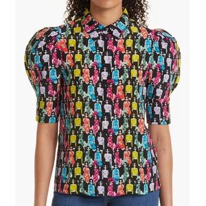 ALICE AND OLIVIA Willa Puff Sleeve Blouse